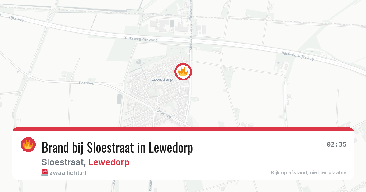 Brand bij Sloestraat in Lewedorp — 21 jun 2026