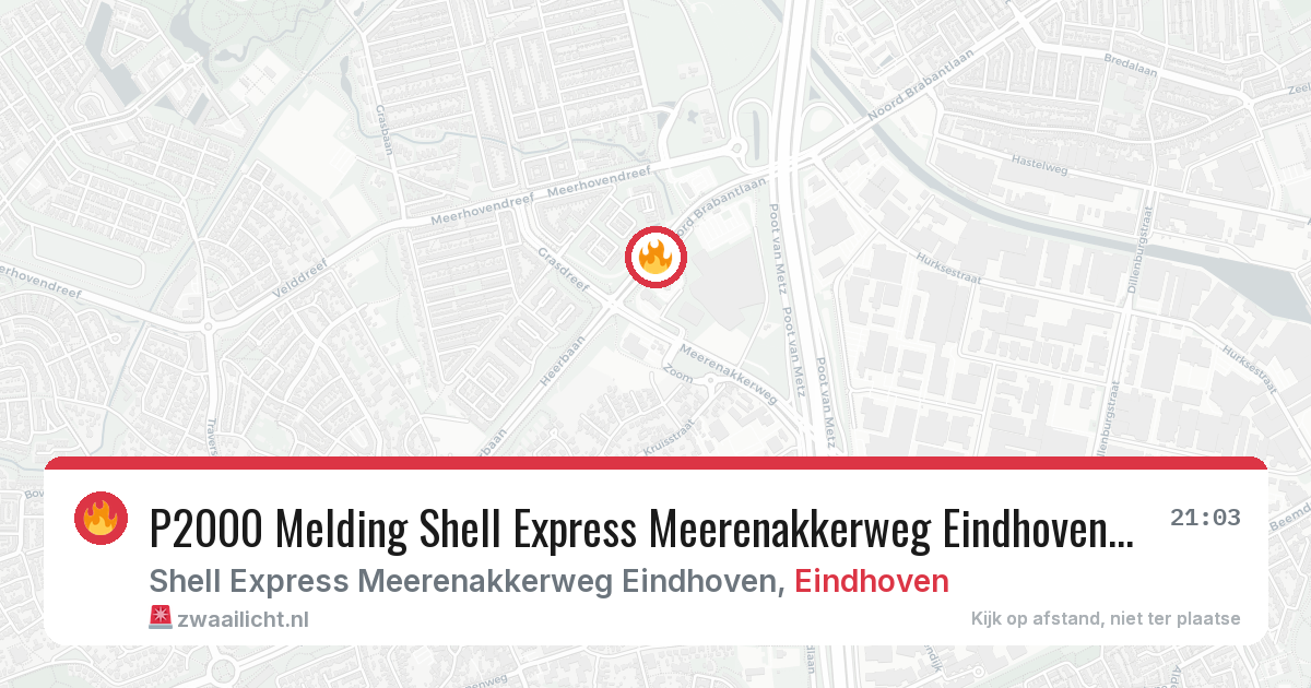 P2000 Melding Shell Express Meerenakkerweg Eindhoven, Eindhoven — 8 feb 2026