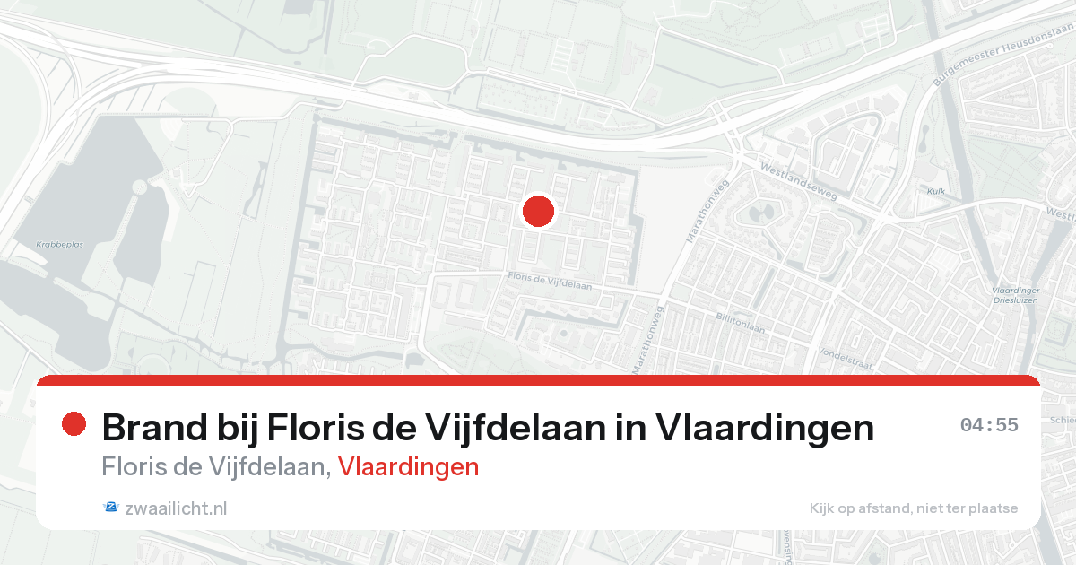 Brand bij Floris de Vijfdelaan in Vlaardingen — 20 aug 2026