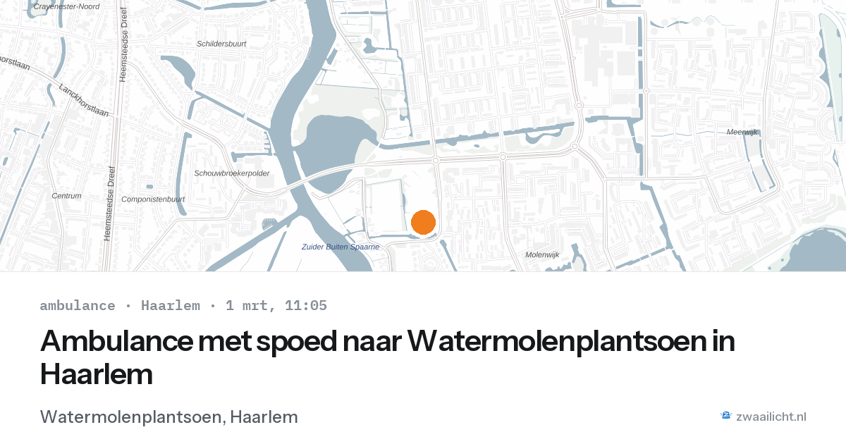 Ambulance met spoed naar Watermolenplantsoen in Haarlem — 1 mrt 2026
