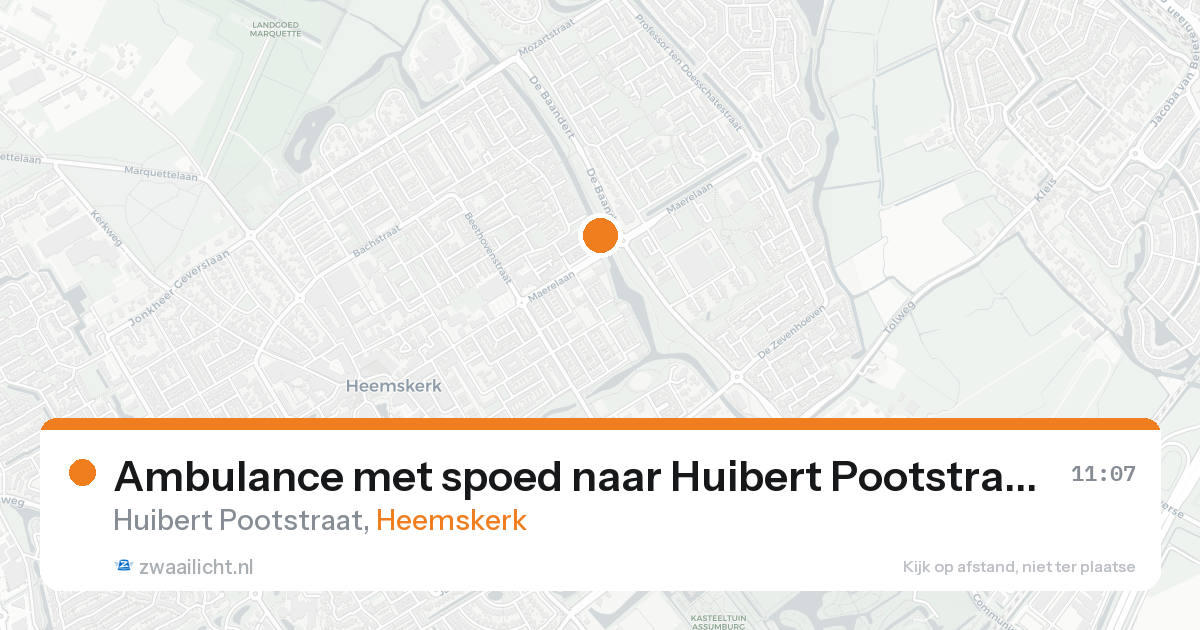 Ambulance met spoed naar Huibert Pootstraat in Heemskerk — 19 mei 2026