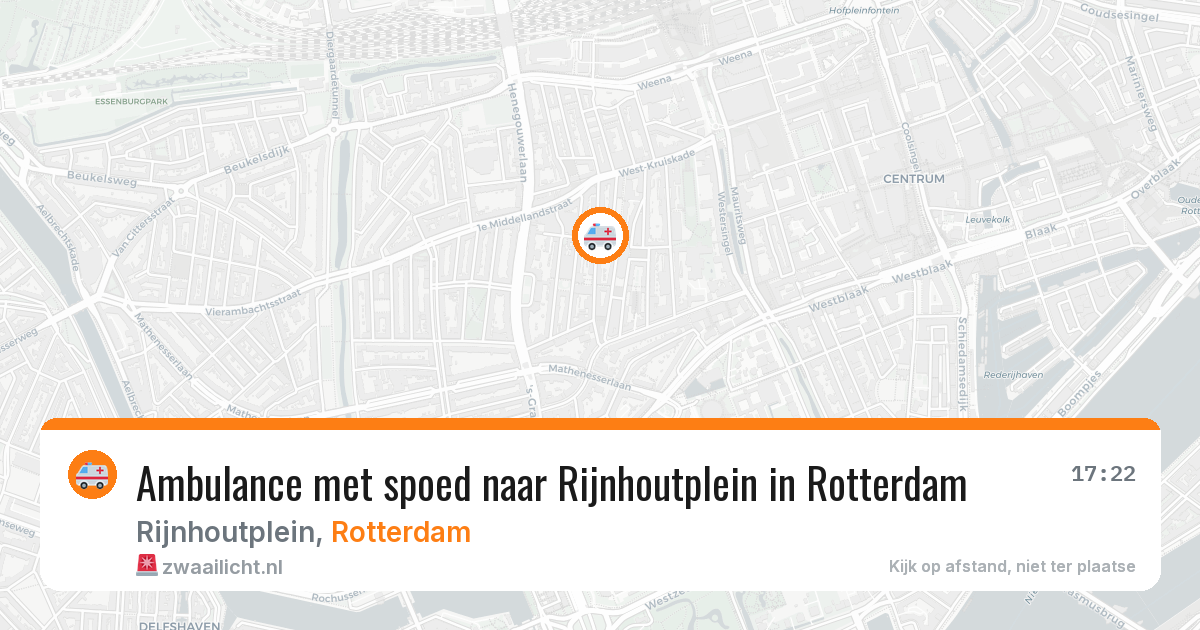 Ambulance met spoed naar Rijnhoutplein in Rotterdam — 11 aug 2026