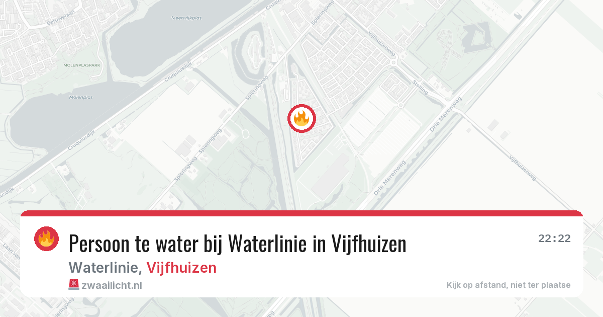 Persoon te water bij Waterlinie in Vijfhuizen — 20 jun 2026