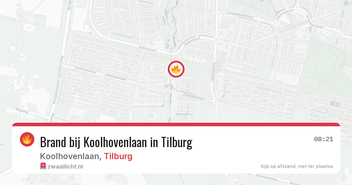 Brand bij Koolhovenlaan in Tilburg — 26 jul 2026