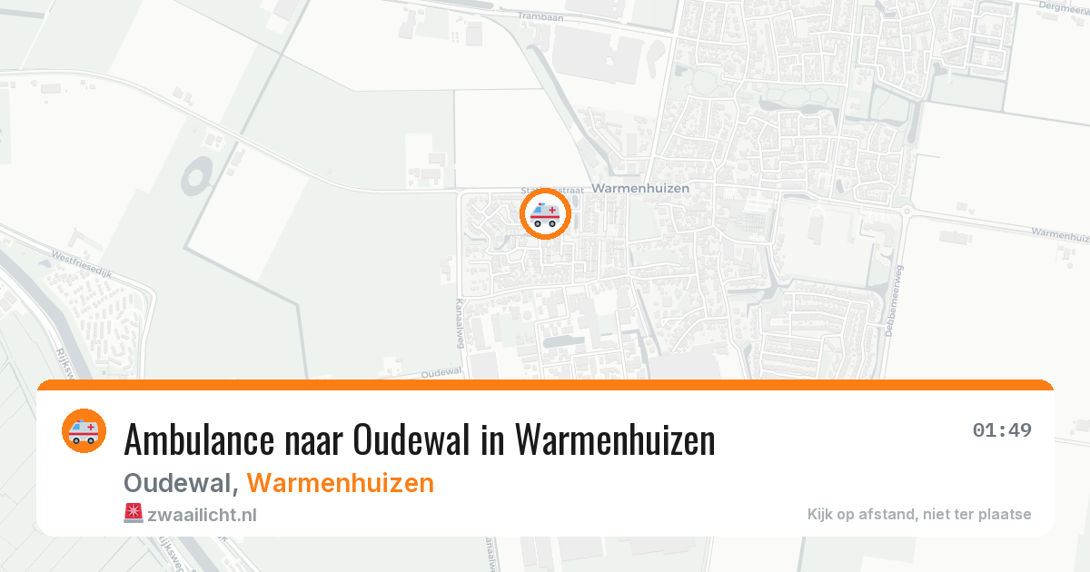 Ambulance naar Oudewal in Warmenhuizen — 21 mrt 2026