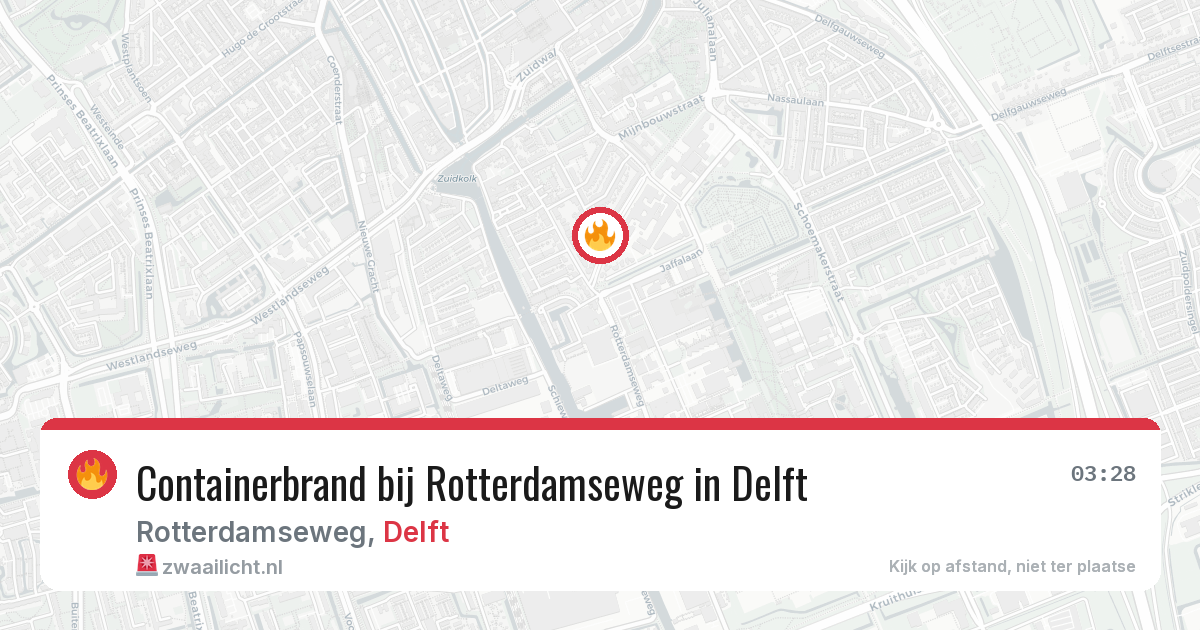 Containerbrand bij Rotterdamseweg in Delft — 25 jun 2026