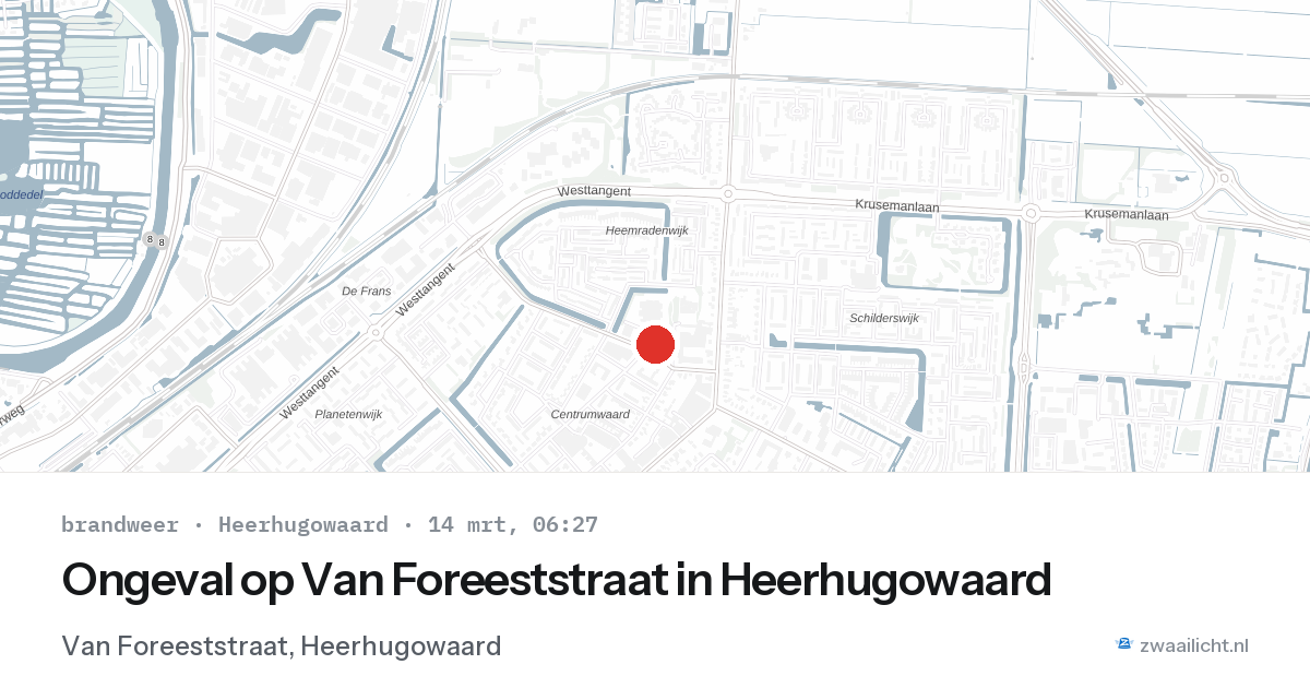 Ongeval op Van Foreeststraat in Heerhugowaard — 14 mrt 2026