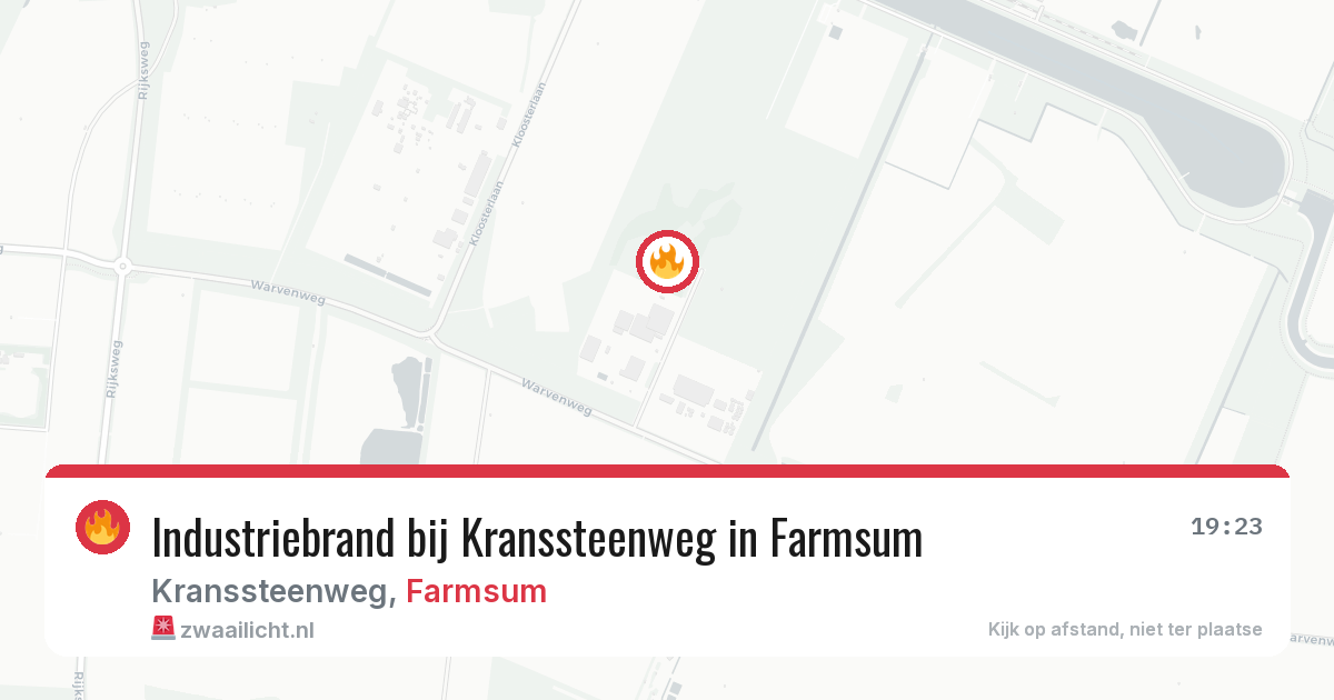 Industriebrand bij Kranssteenweg in Farmsum — 16 apr 2026