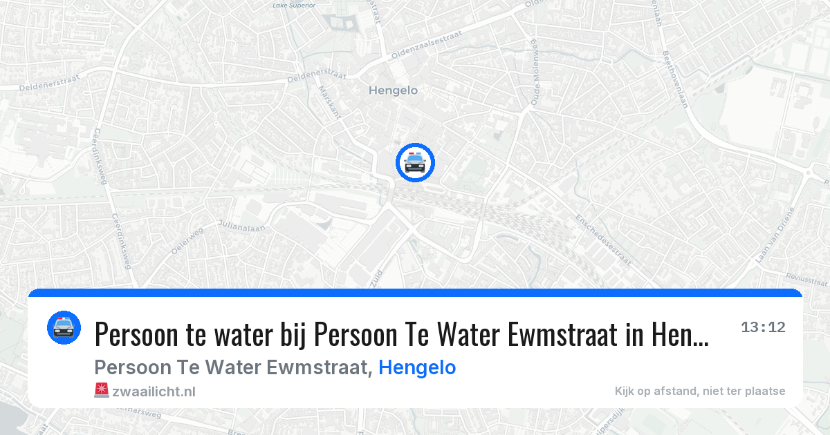 Persoon te water bij Persoon Te Water Ewmstraat in Hengelo — 17 apr 2026