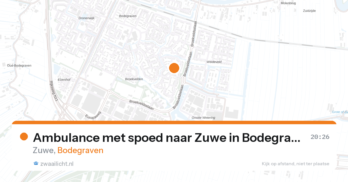 Ambulance met spoed naar Zuwe in Bodegraven — 23 mrt 2026