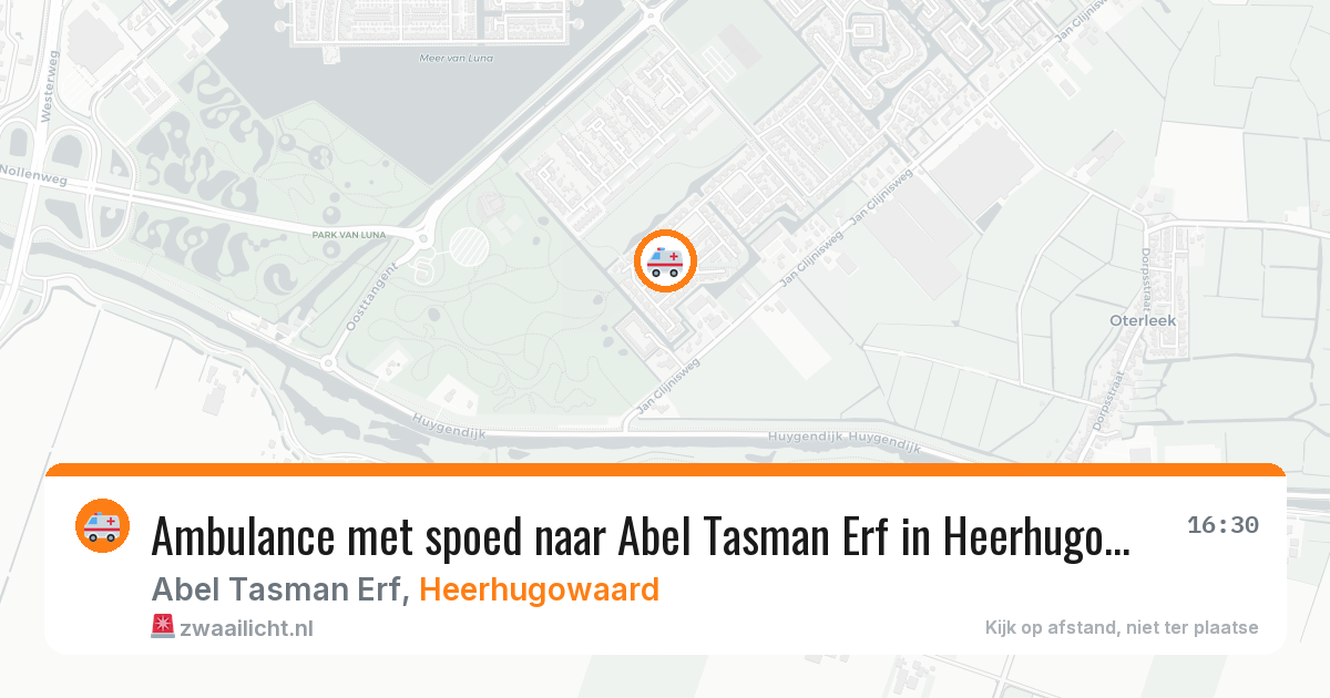 Ambulance met spoed naar Abel Tasman Erf in Heerhugowaard — 8 aug 2026