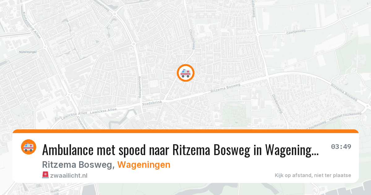 Ambulance met spoed naar Ritzema Bosweg in Wageningen — 21 apr 2026