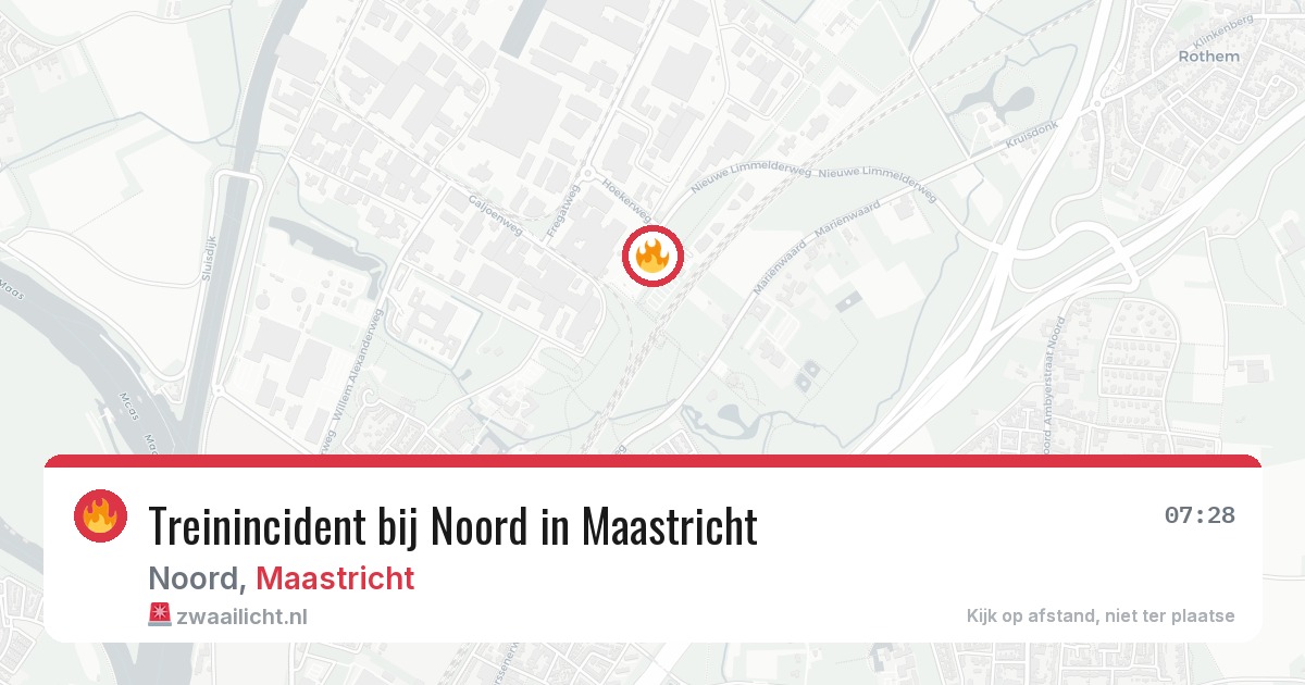 Treinincident bij Noord in Maastricht — 25 mrt 2026