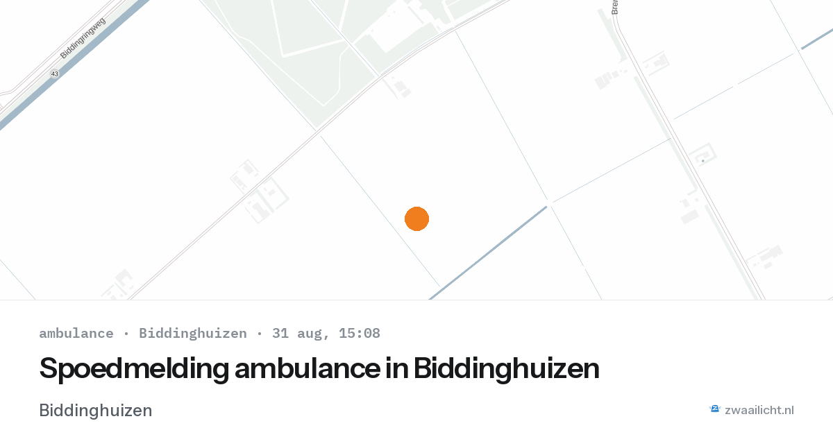 Spoedmelding ambulance in Biddinghuizen — 31 aug 2026