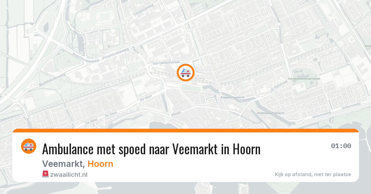 Ambulance met spoed naar Veemarkt in Hoorn — 10 aug 2026