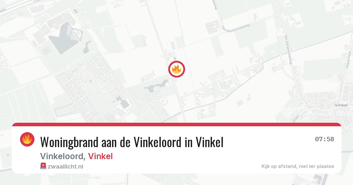 Woningbrand aan de Vinkeloord in Vinkel — 8 aug 2026