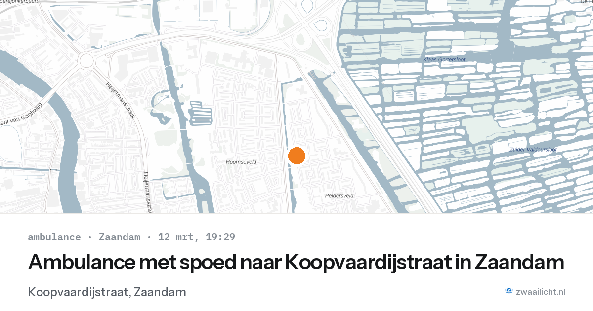 Ambulance met spoed naar Koopvaardijstraat in Zaandam — 12 mrt 2026
