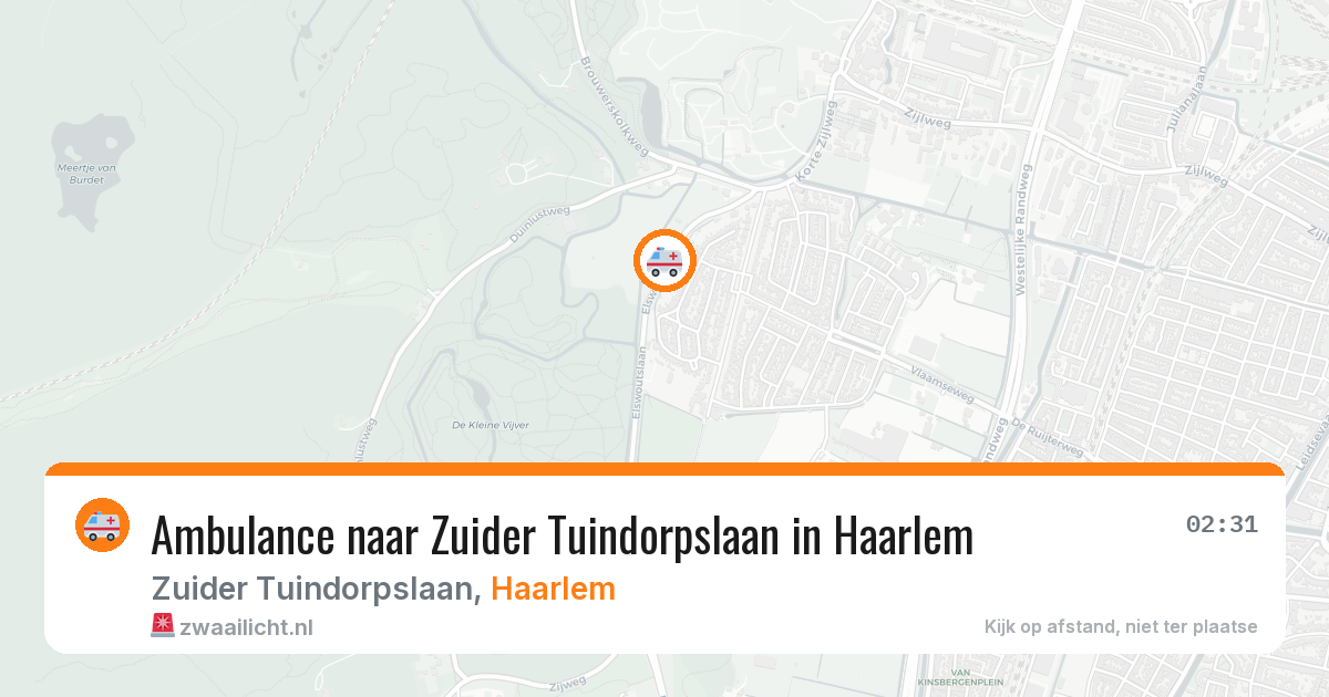 Ambulance naar Zuider Tuindorpslaan in Haarlem — 13 aug 2026
