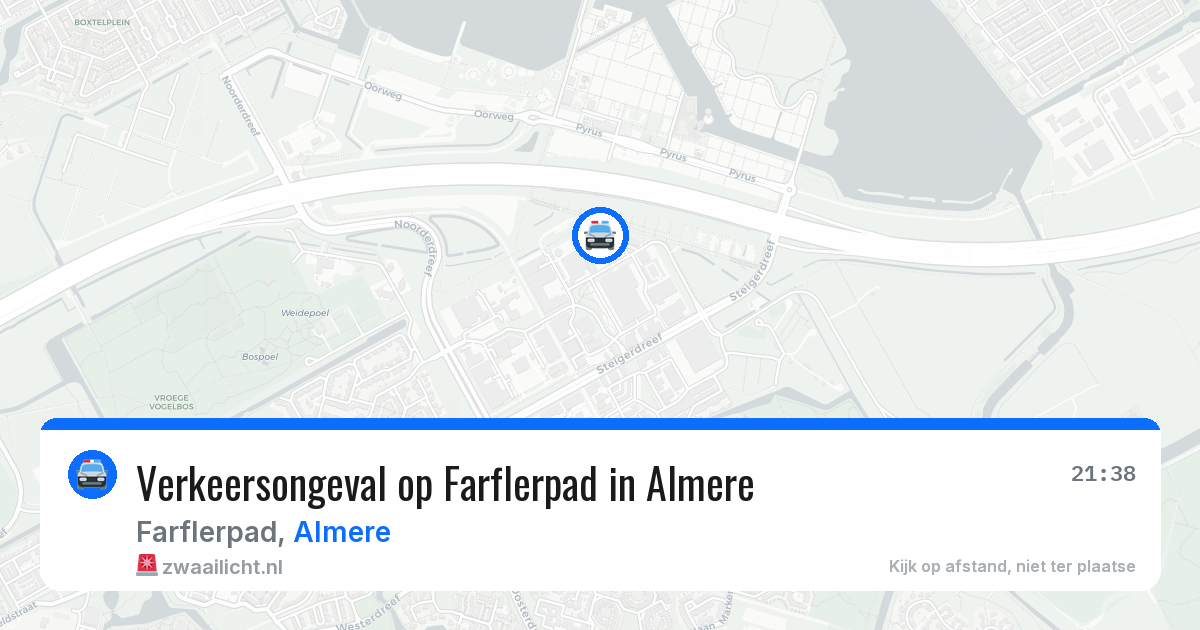 Verkeersongeval op Farflerpad in Almere — 19 jun 2026