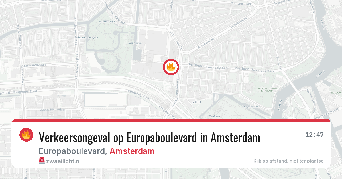 Verkeersongeval op Europaboulevard in Amsterdam — 4 mei 2026