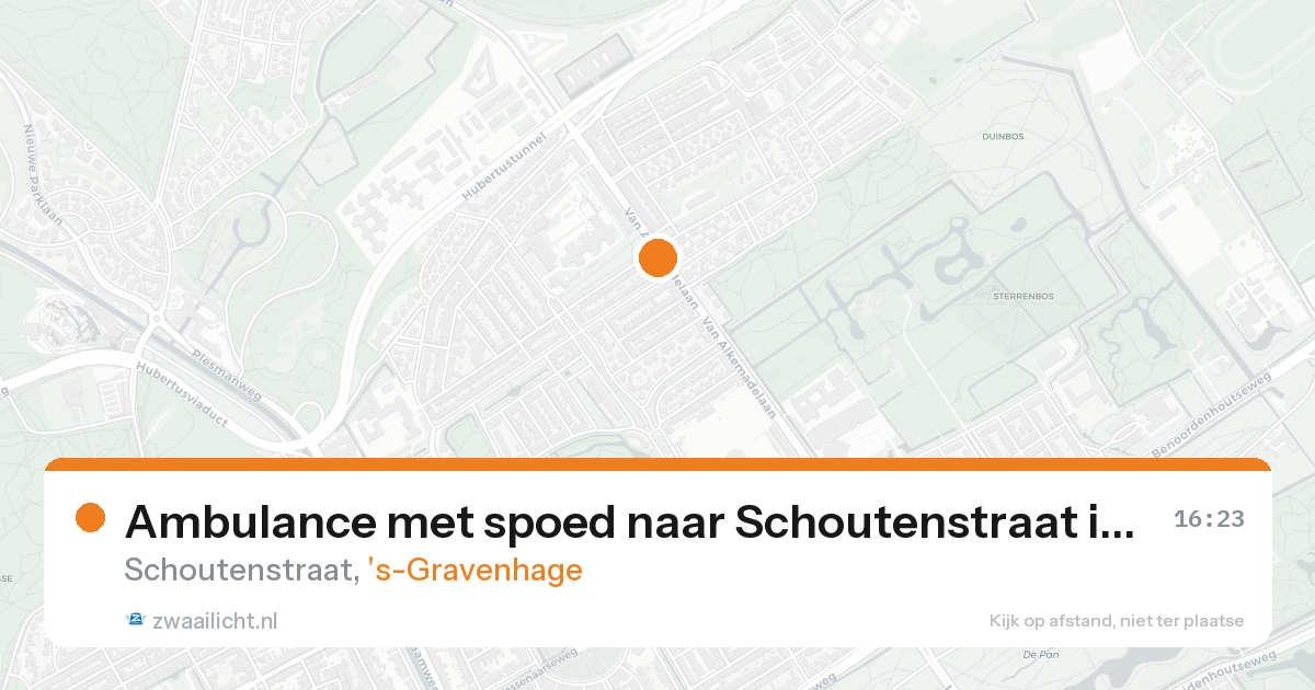 Ambulance met spoed naar Schoutenstraat in 's-Gravenhage — 25 aug 2026