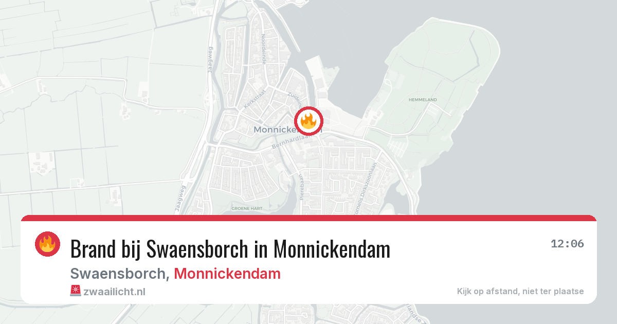 Brand bij Swaensborch in Monnickendam — 13 jun 2026