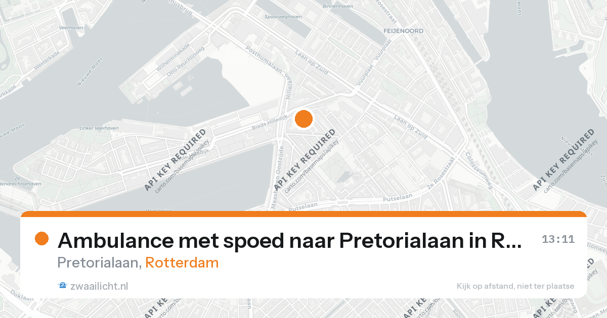 Ambulance met spoed naar Pretorialaan in Rotterdam — 26 aug 2026