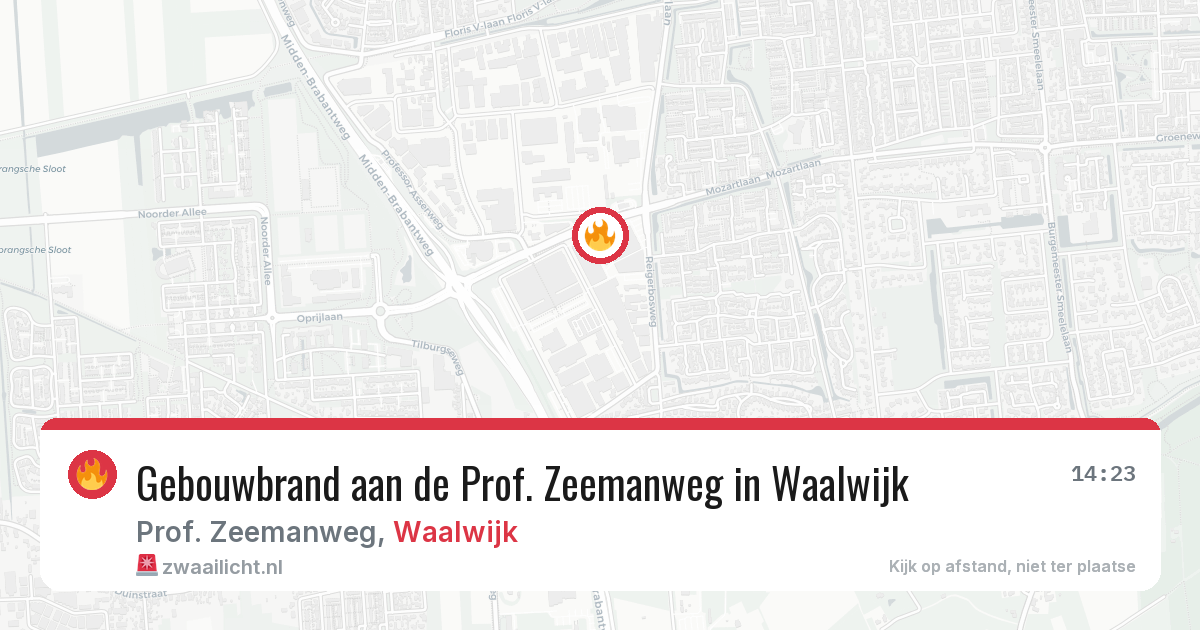 Gebouwbrand aan de Prof. Zeemanweg in Waalwijk — 30 apr 2026