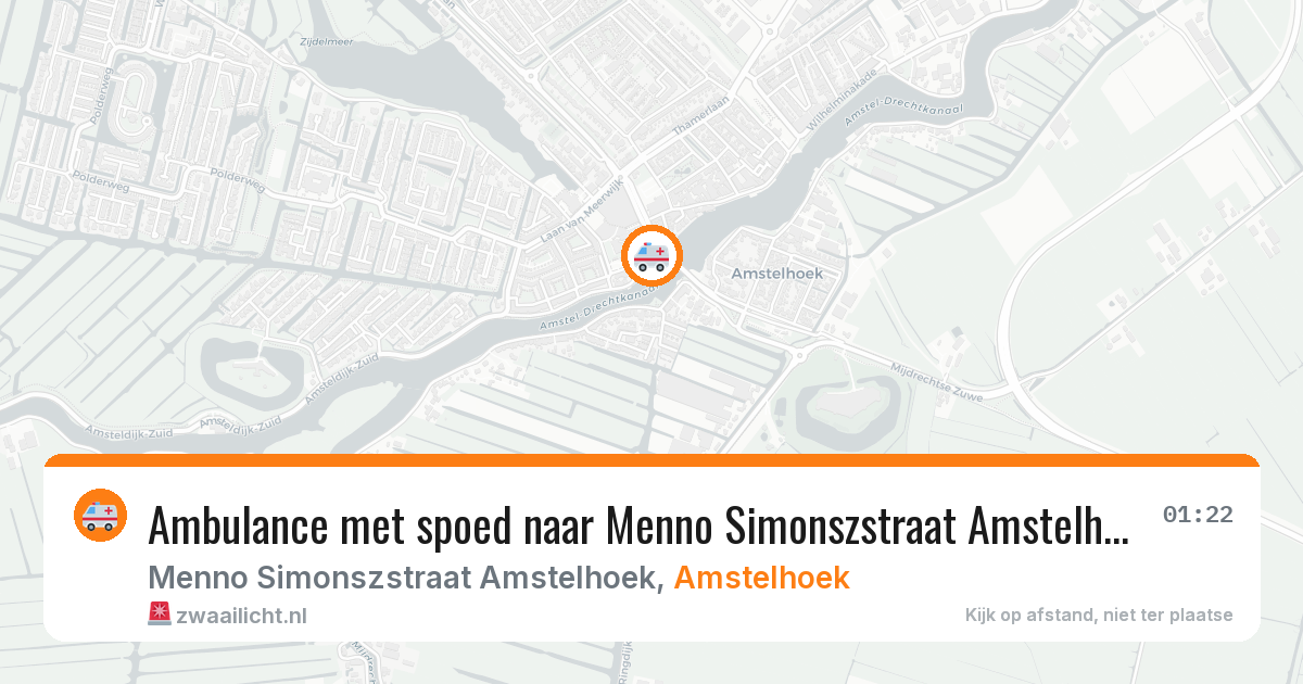 Ambulance met spoed naar Menno Simonszstraat Amstelhoek in Amstelhoek — 5 aug 2026