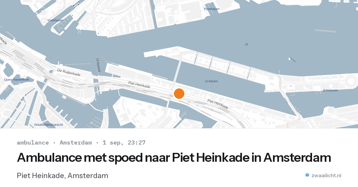 Ambulance met spoed naar Piet Heinkade in Amsterdam — 1 sep 2026