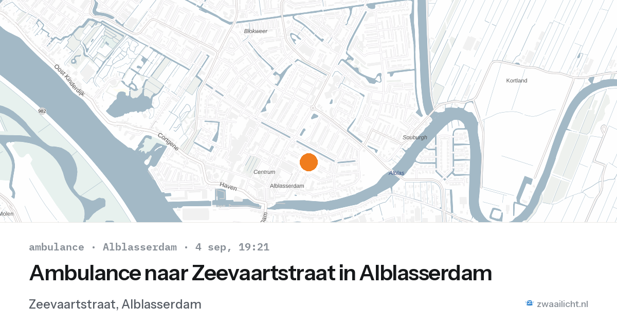 Ambulance naar Zeevaartstraat in Alblasserdam — 4 sep 2026