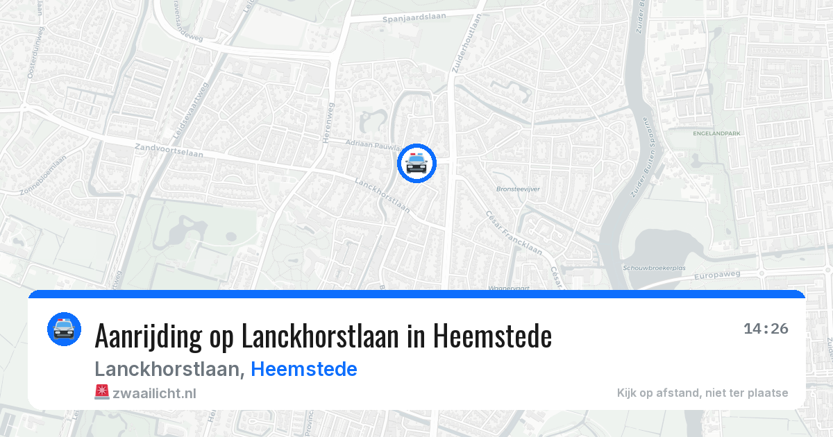 Aanrijding op Lanckhorstlaan in Heemstede — 8 jun 2026