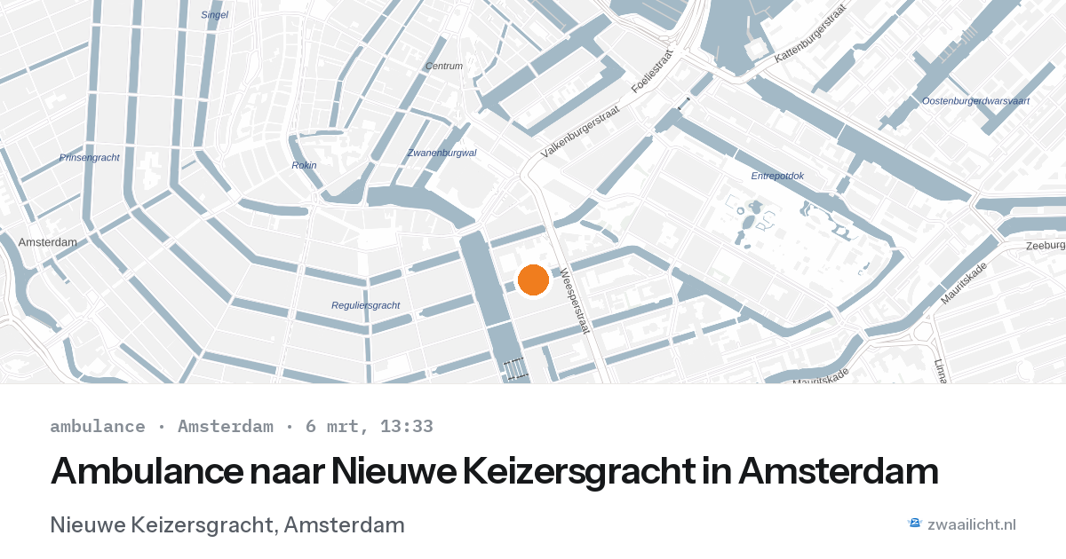 Ambulance naar Nieuwe Keizersgracht in Amsterdam — 6 mrt 2026
