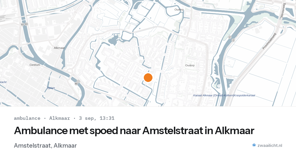 Ambulance met spoed naar Amstelstraat in Alkmaar — 3 sep 2026