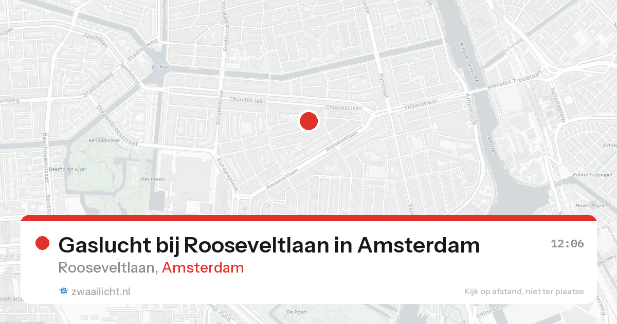 Gaslucht bij Rooseveltlaan in Amsterdam — 25 aug 2026