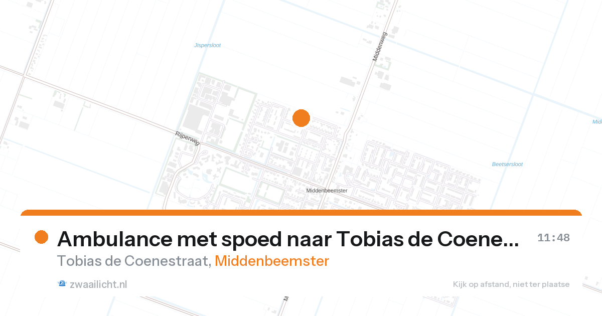 Ambulance met spoed naar Tobias de Coenestraat in Middenbeemster — 11 jun 2026