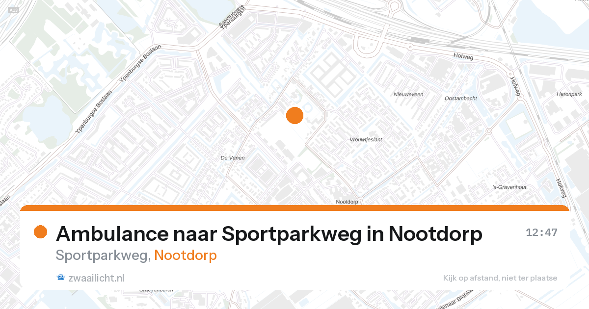 Ambulance naar Sportparkweg in Nootdorp — 27 aug 2026