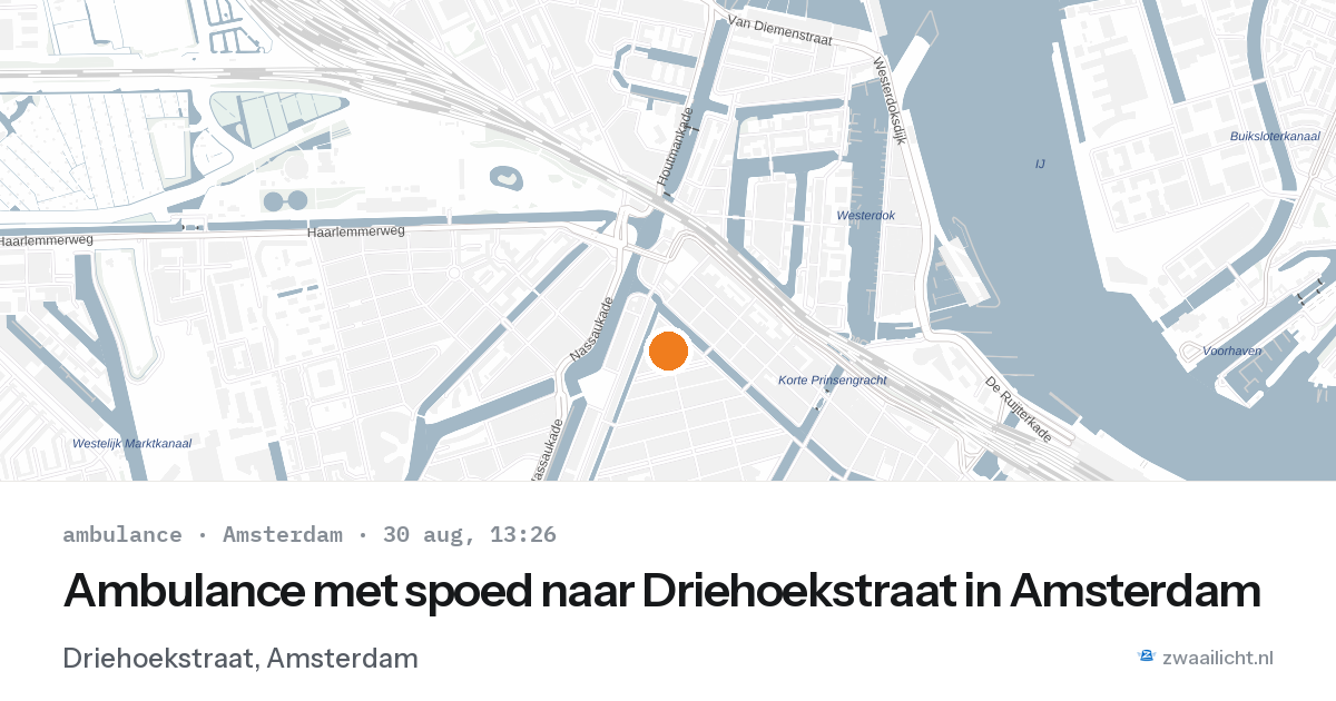 Ambulance met spoed naar Driehoekstraat in Amsterdam — 30 aug 2026