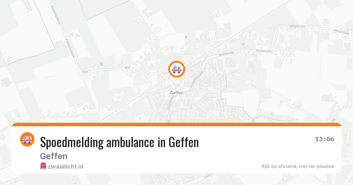 Spoedmelding ambulance in Geffen — 31 jul 2026