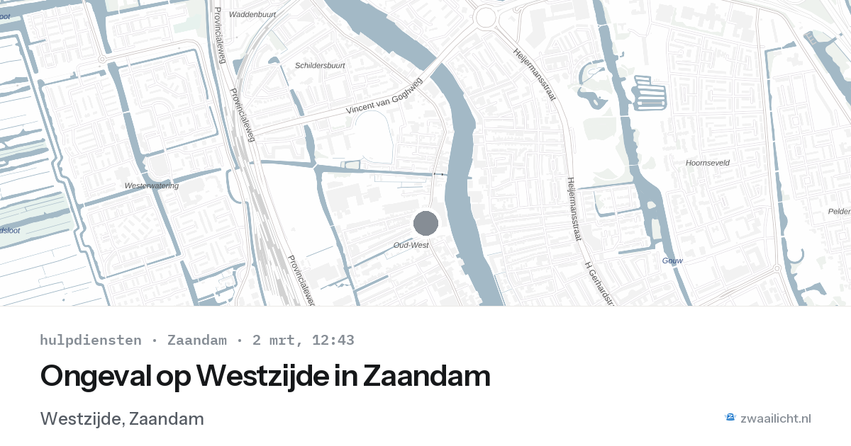 Ongeval op Westzijde in Zaandam — 2 mrt 2026