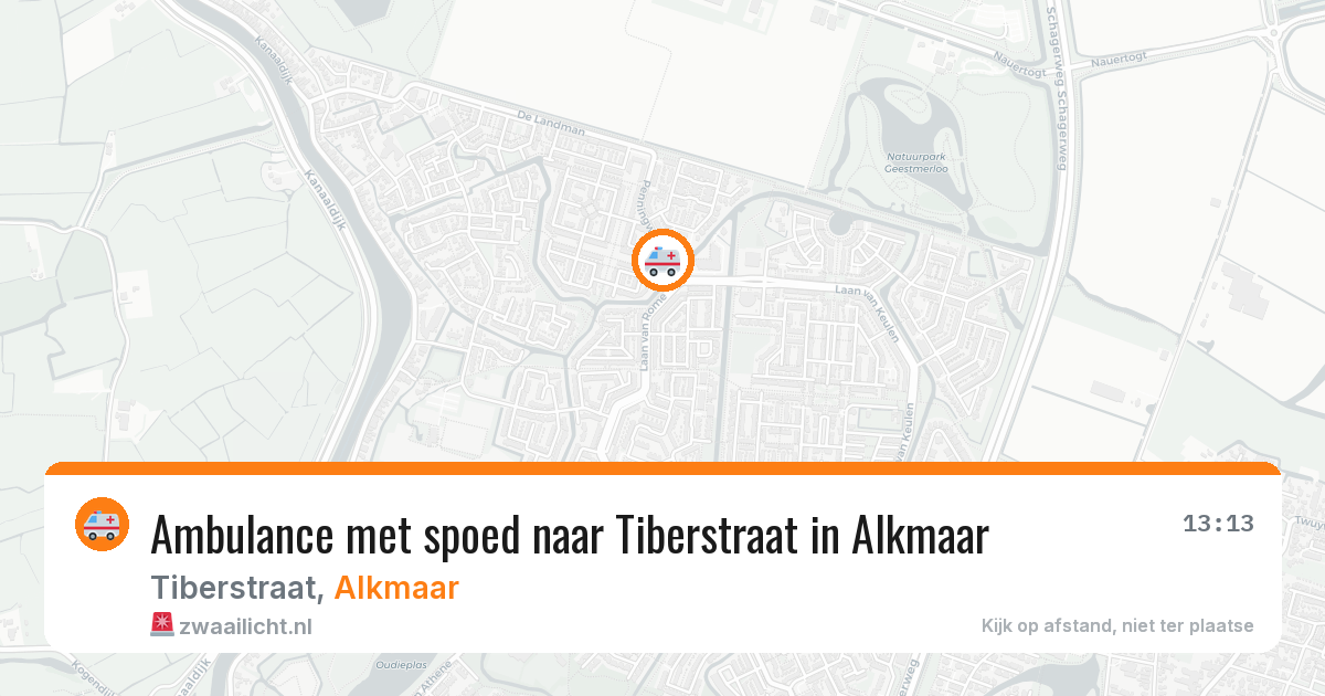 Ambulance met spoed naar Tiberstraat in Alkmaar — 22 mei 2026