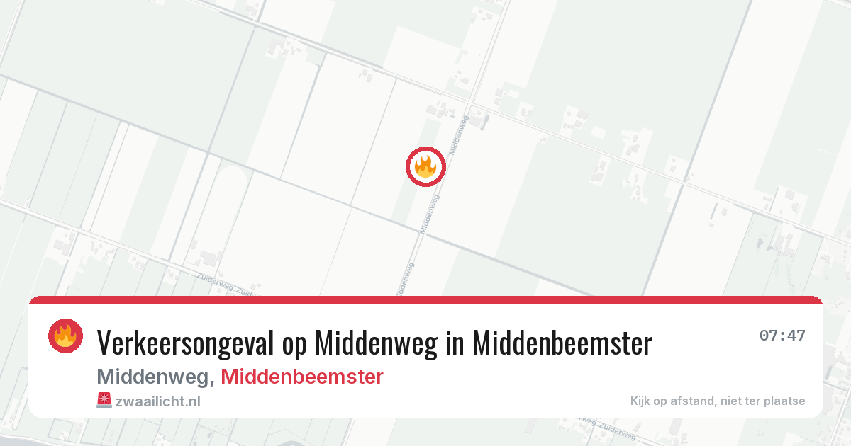 Verkeersongeval op Middenweg in Middenbeemster — 24 mrt 2026