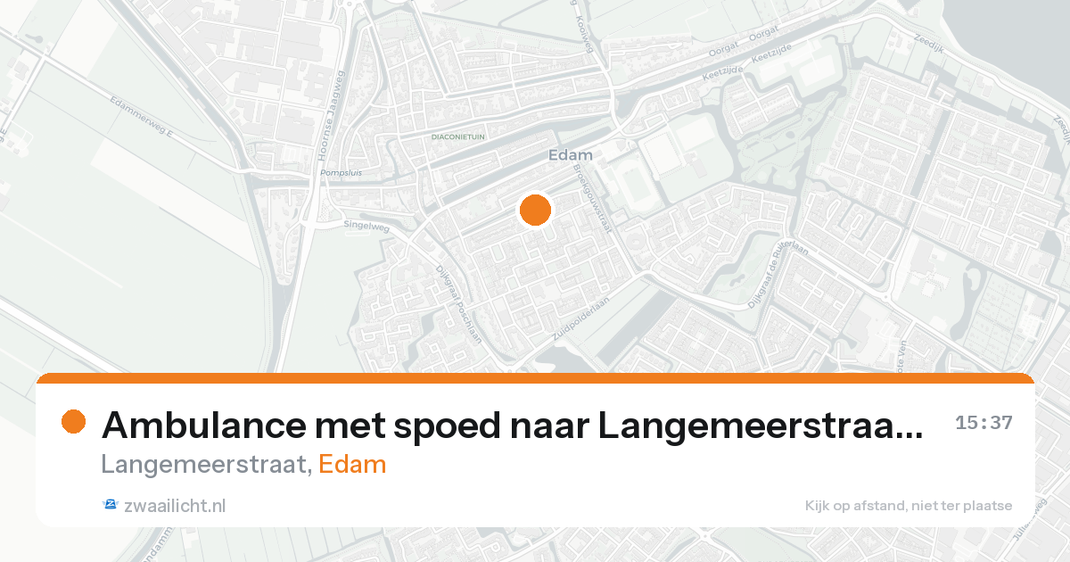 Ambulance met spoed naar Langemeerstraat in Edam — 19 aug 2026