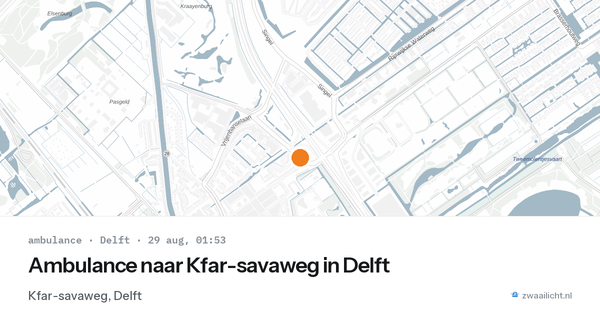 Ambulance naar Kfar-savaweg in Delft — 28 aug 2026