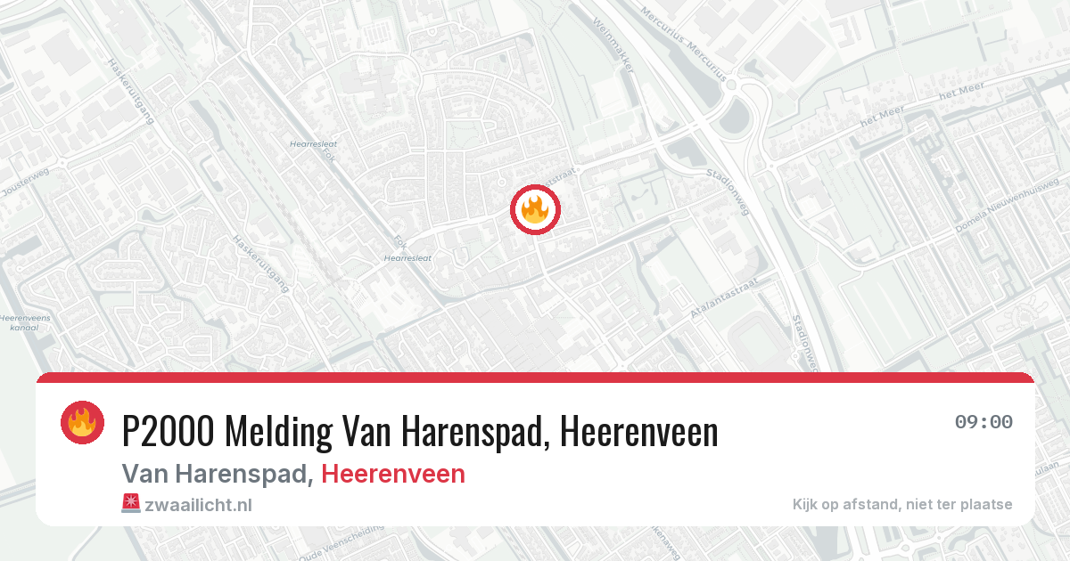 P2000 Melding Van Harenspad, Heerenveen — 17 mei 2026