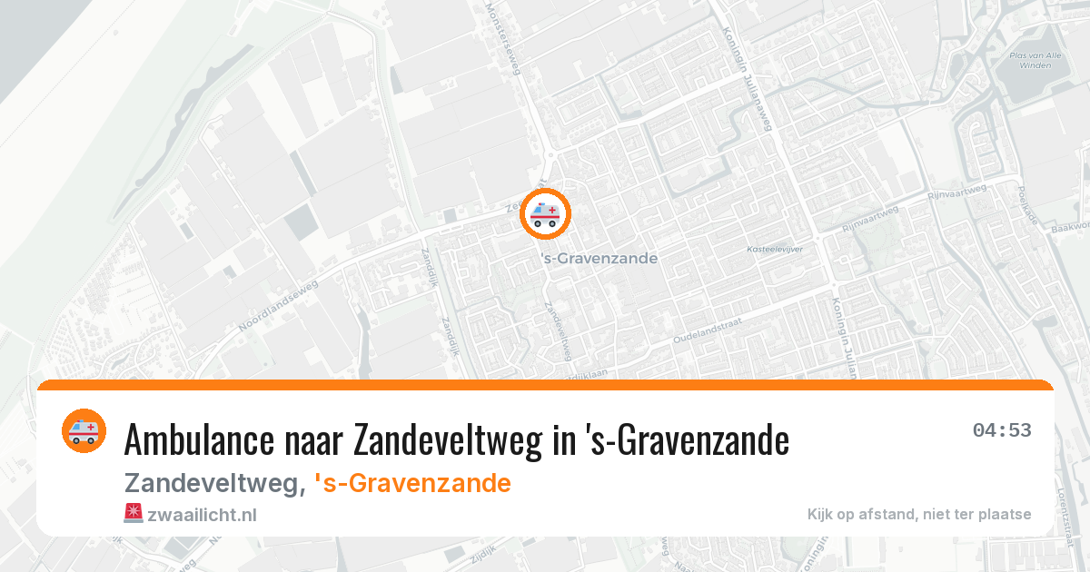 Ambulance naar Zandeveltweg in 's-Gravenzande — 15 aug 2026