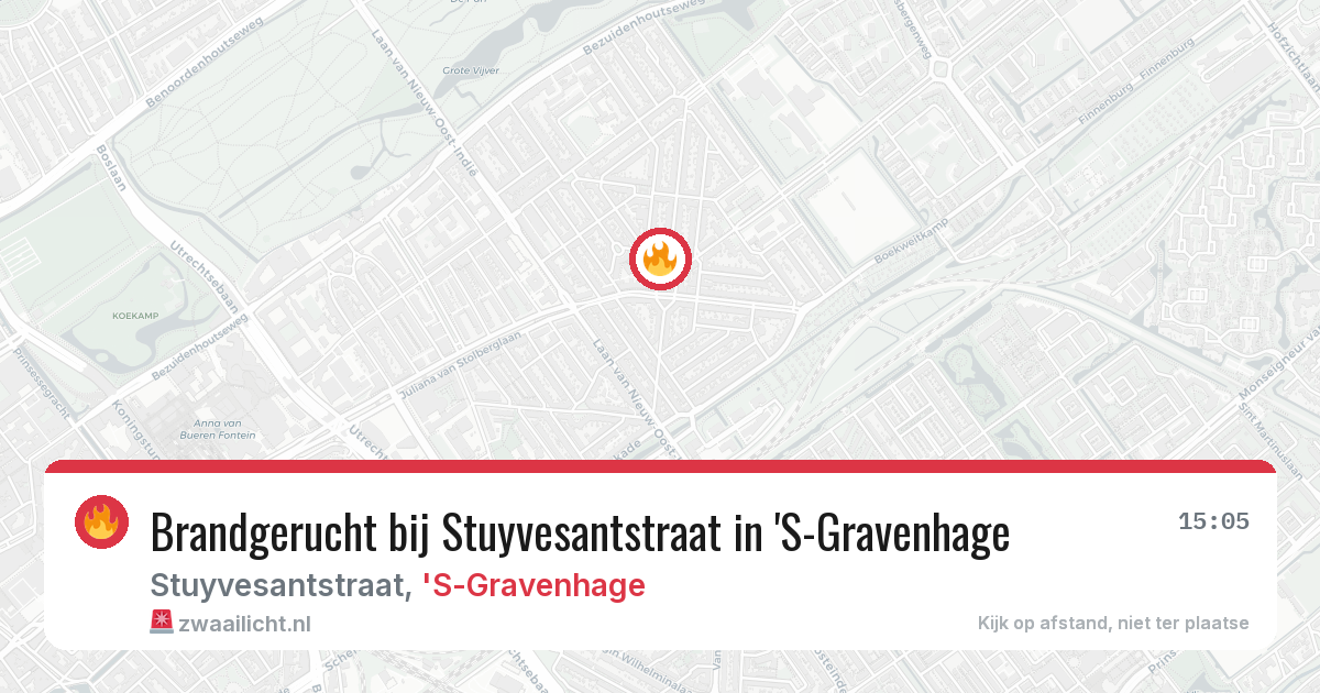 Brandgerucht bij Stuyvesantstraat in 'S-Gravenhage — 29 jul 2026