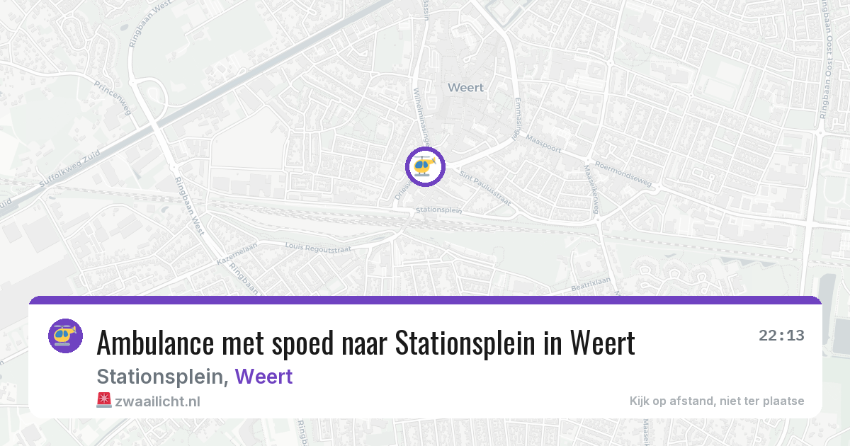 Ambulance met spoed naar Stationsplein in Weert — 20 jun 2026