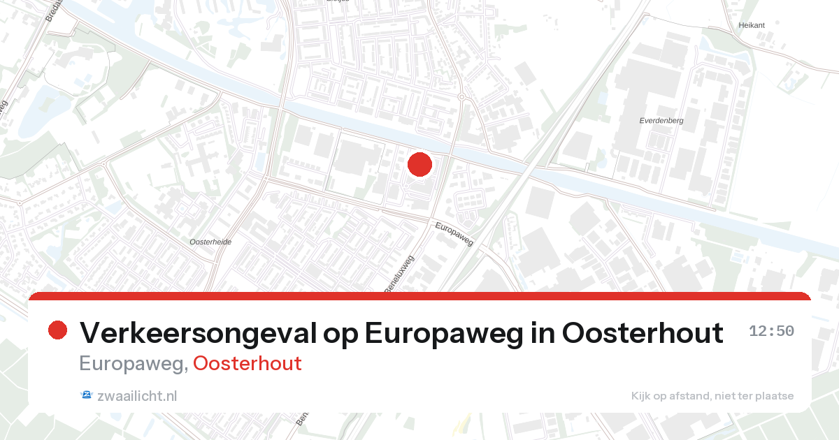 Verkeersongeval op Europaweg in Oosterhout — 17 feb 2026