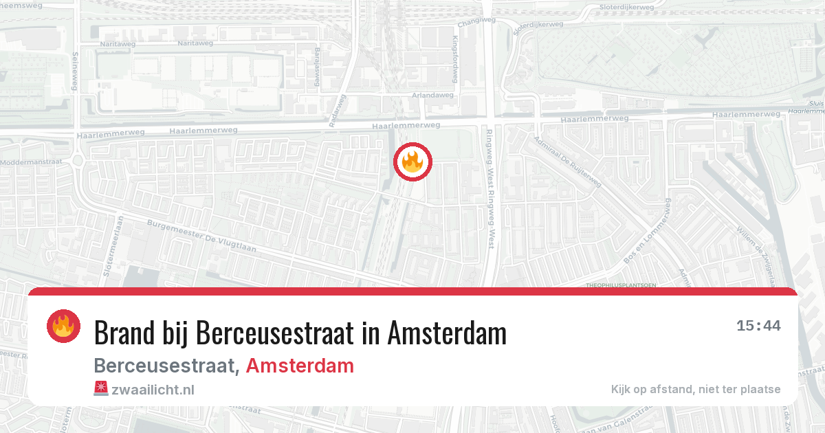 Brand bij Berceusestraat in Amsterdam — 12 jun 2026
